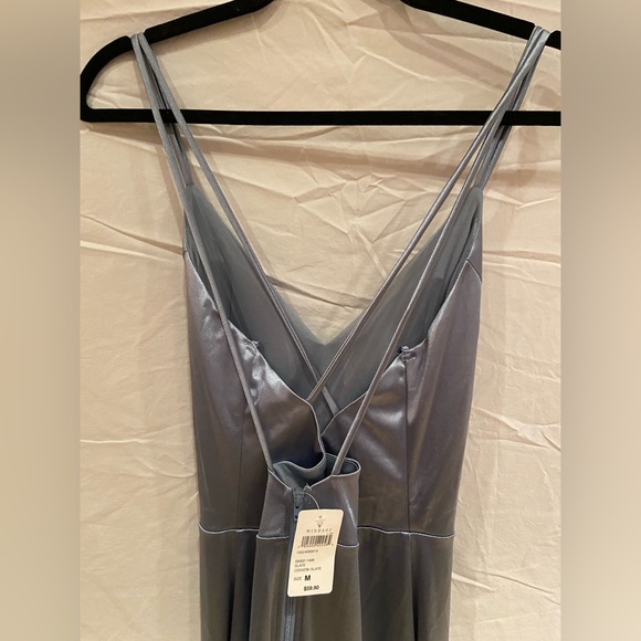 NWT, Formal dress, slate, spaghetti straps, sz M - Picture 4 of 6
